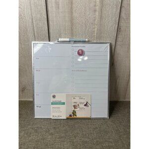 U Brands 14" x 14" Silver Frame Dry Erase Wellness Checklist Magnetic Board